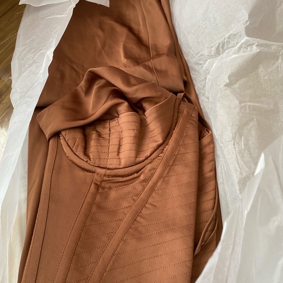 HOUSE OF CB  'Charmaine' Chocolate Corset Maxi Dress brown NWOT size M - Picture 10 of 16